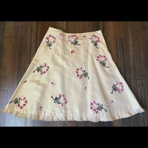 Anthropologie, Odille silk appliqué skirt, size 6